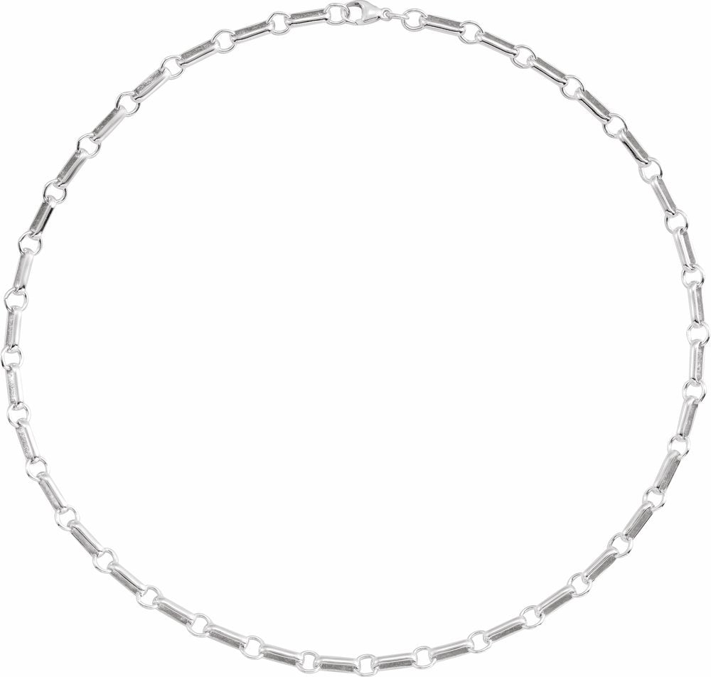 Sterling Silver 6 mm Paperclip-Style 18" Chain