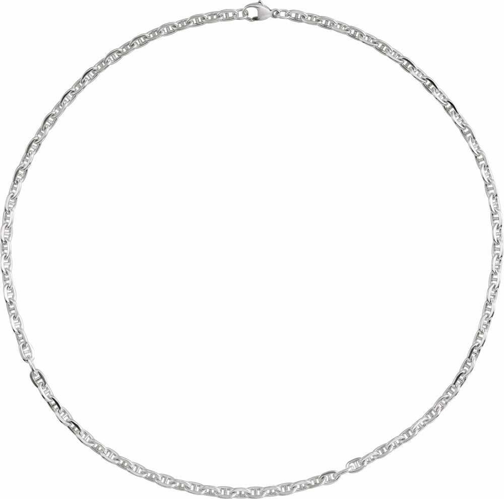 Sterling Silver 4.5 mm Curbed Anchor 18" Chain