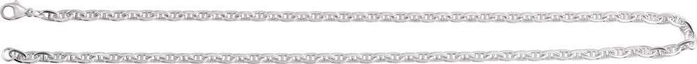 Sterling Silver 4.5 mm Curbed Anchor 18" Chain