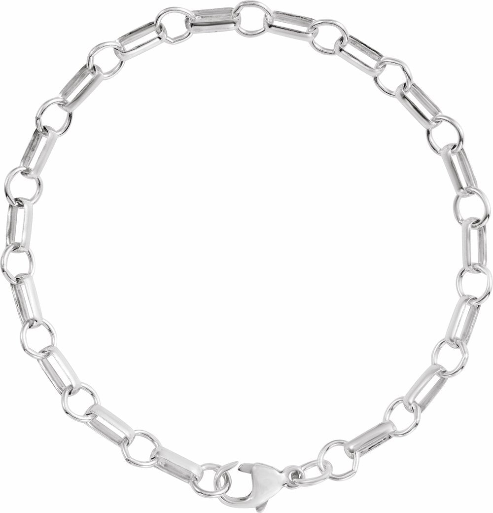 Sterling Silver 5.3 mm Paperclip-Style 7" Chain