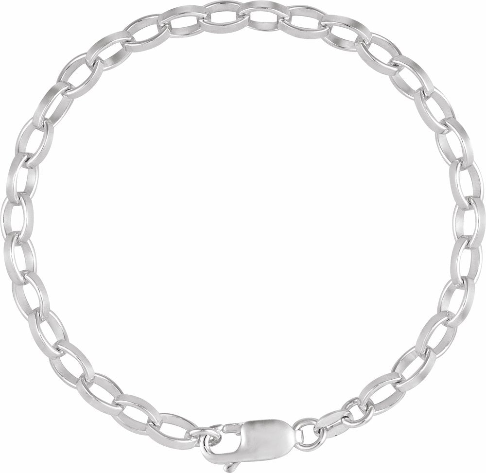 Sterling Silver 5 mm Rolo 7" Chain