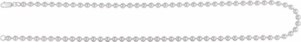Sterling Silver 4.1 mm Bead 18" Chain