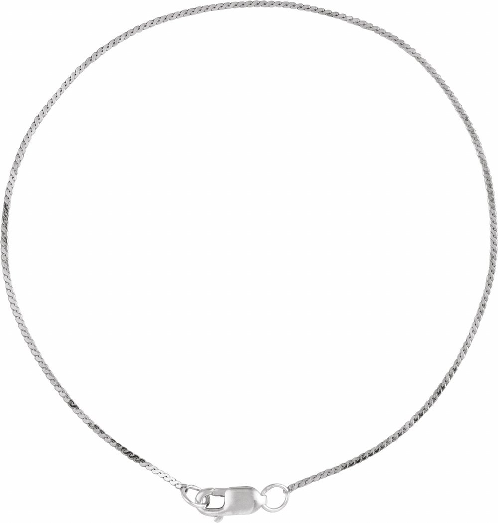 Sterling Silver .9 mm Serpentine 7" Chain