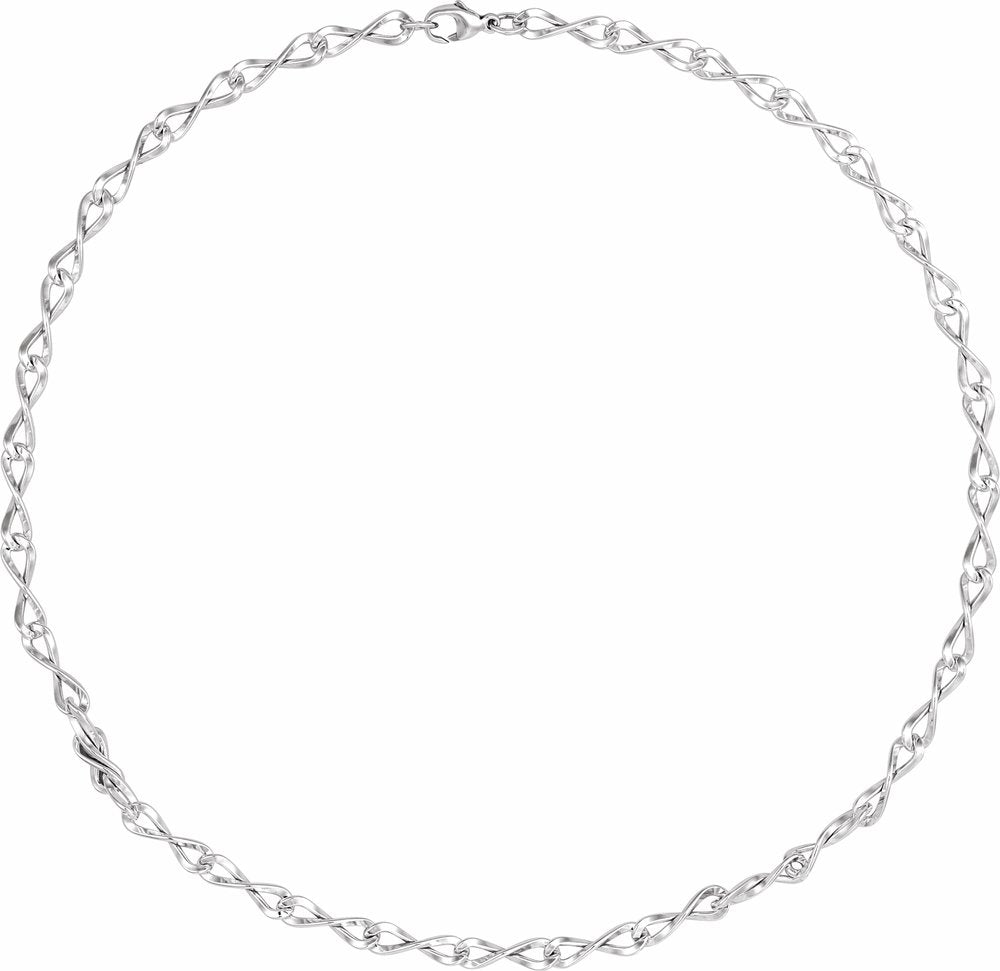 Sterling Silver 5.46 mm Figure Eight 24" Chain