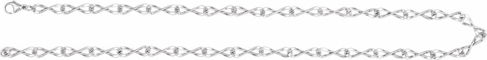 Sterling Silver 5.46 mm Figure Eight 18" Chain