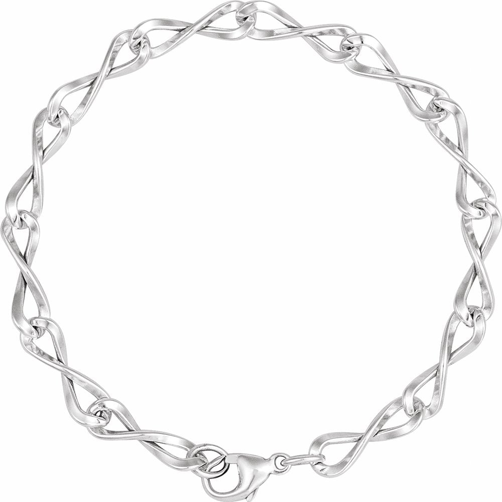 Sterling Silver 5.46 mm Figure Eight 7" Chain