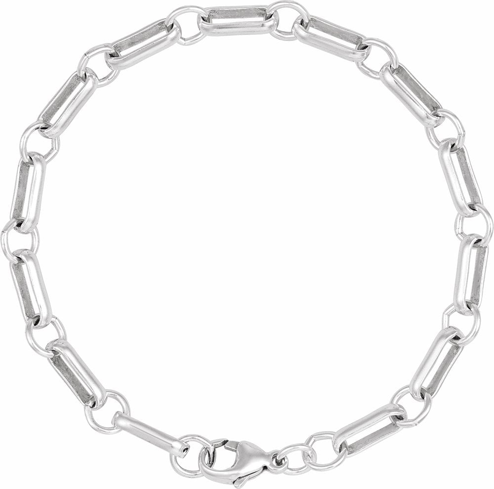 Sterling Silver 6 mm Paperclip-Style 7" Chain