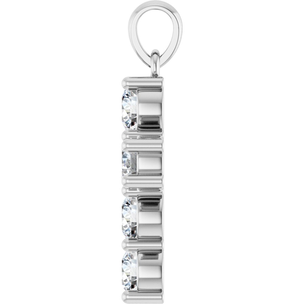 14K White Gold 1 CTW Lab-Grown Diamond Cross Pendant