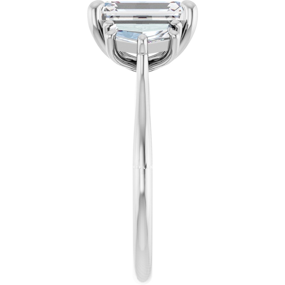 14K White Gold 3 CTW Lab-Grown Diamond Three-Stone Engagement Ring