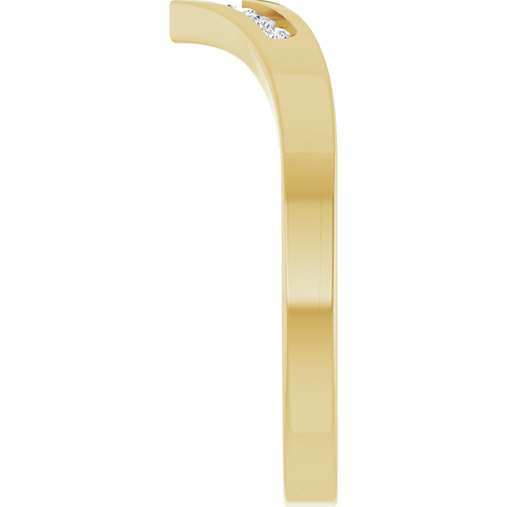 14K Yellow Gold .08 CTW Natural Diamond Contour Band