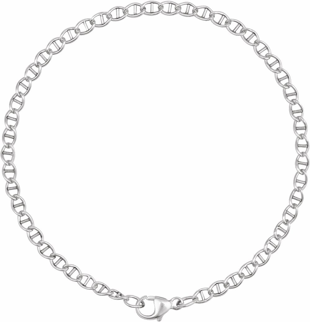 Sterling Silver 2.6 mm Anchor 7" Chain
