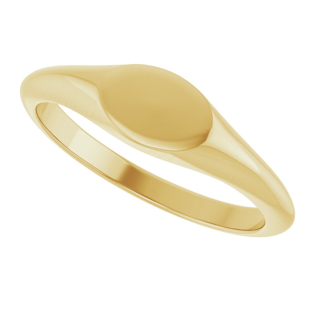 14K Yellow Gold Oval Signet Ring