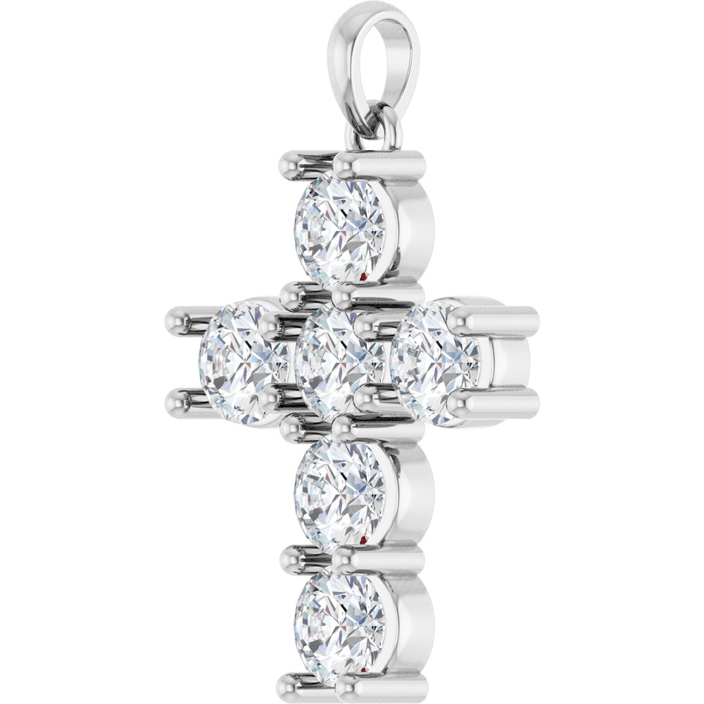 14K White Gold 2 CTW Lab-Grown Diamond Cross Pendant
