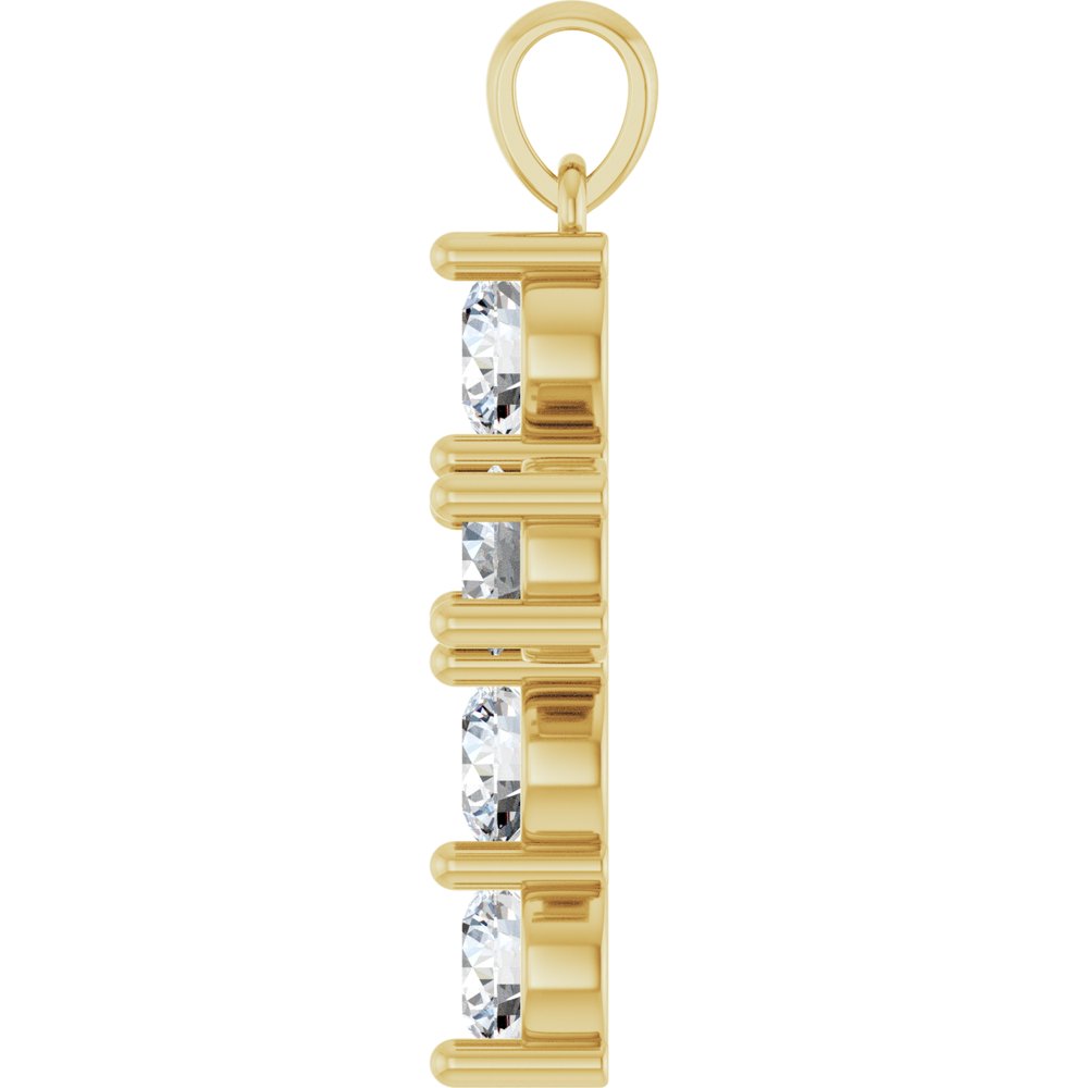 14K Yellow Gold 2 CTW Lab-Grown Diamond Cross Pendant