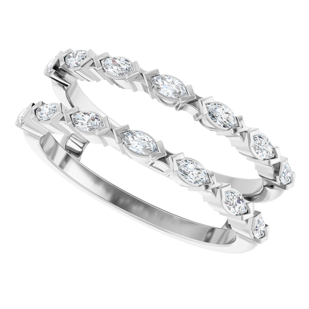 14K White Gold 3/8 CTW Lab-Grown Diamond Ring Guard