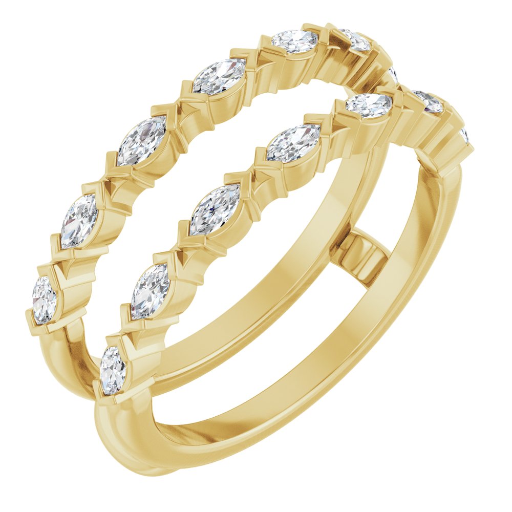 14K Yellow Gold 1/2 CTW Natural Diamond Ring Guard