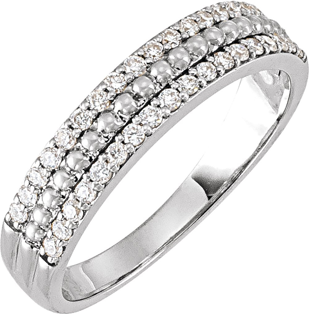14K White Gold 1/3 CTW Natural Diamond Anniversary Band