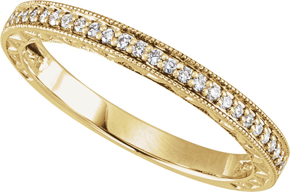 14K Yellow Gold 1/8 CTW Natural Diamond Anniversary and