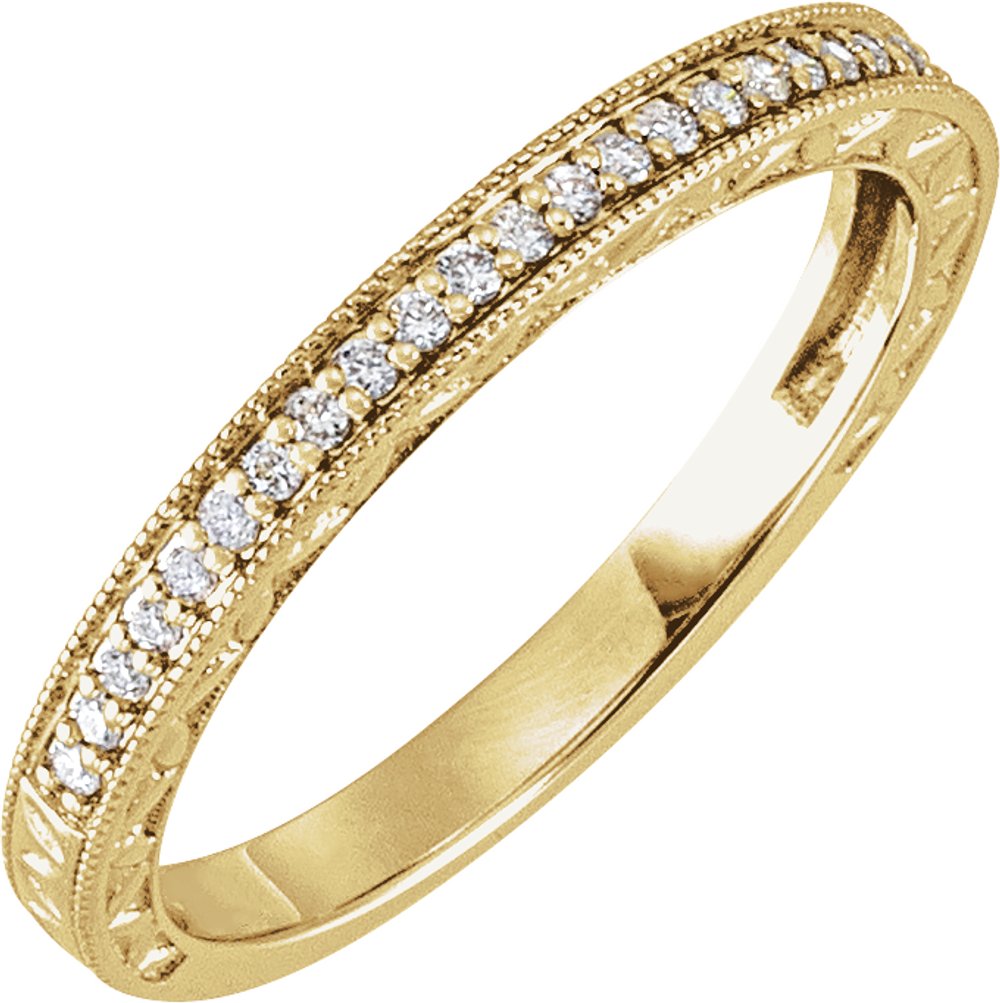 14K Yellow Gold 1/8 CTW Natural Diamond Anniversary and