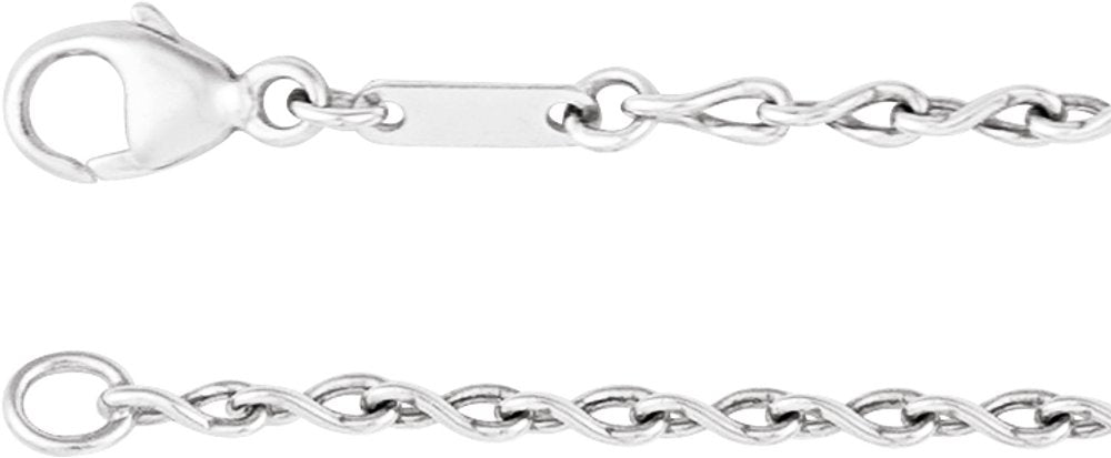 Sterling Silver 2 mm Figure 8 20" Chain