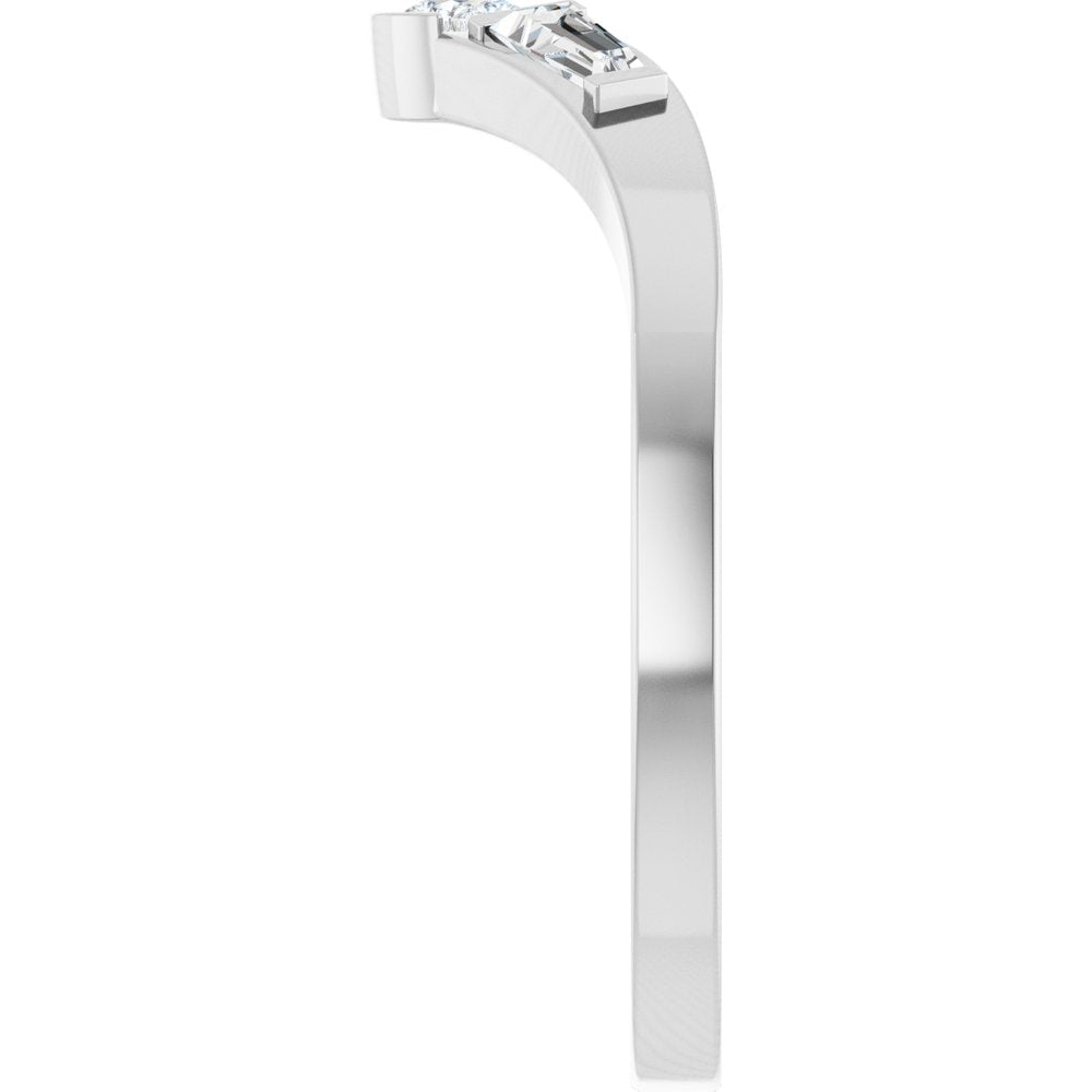 14K White Gold 1/4 CTW Natural Diamond Contour Band