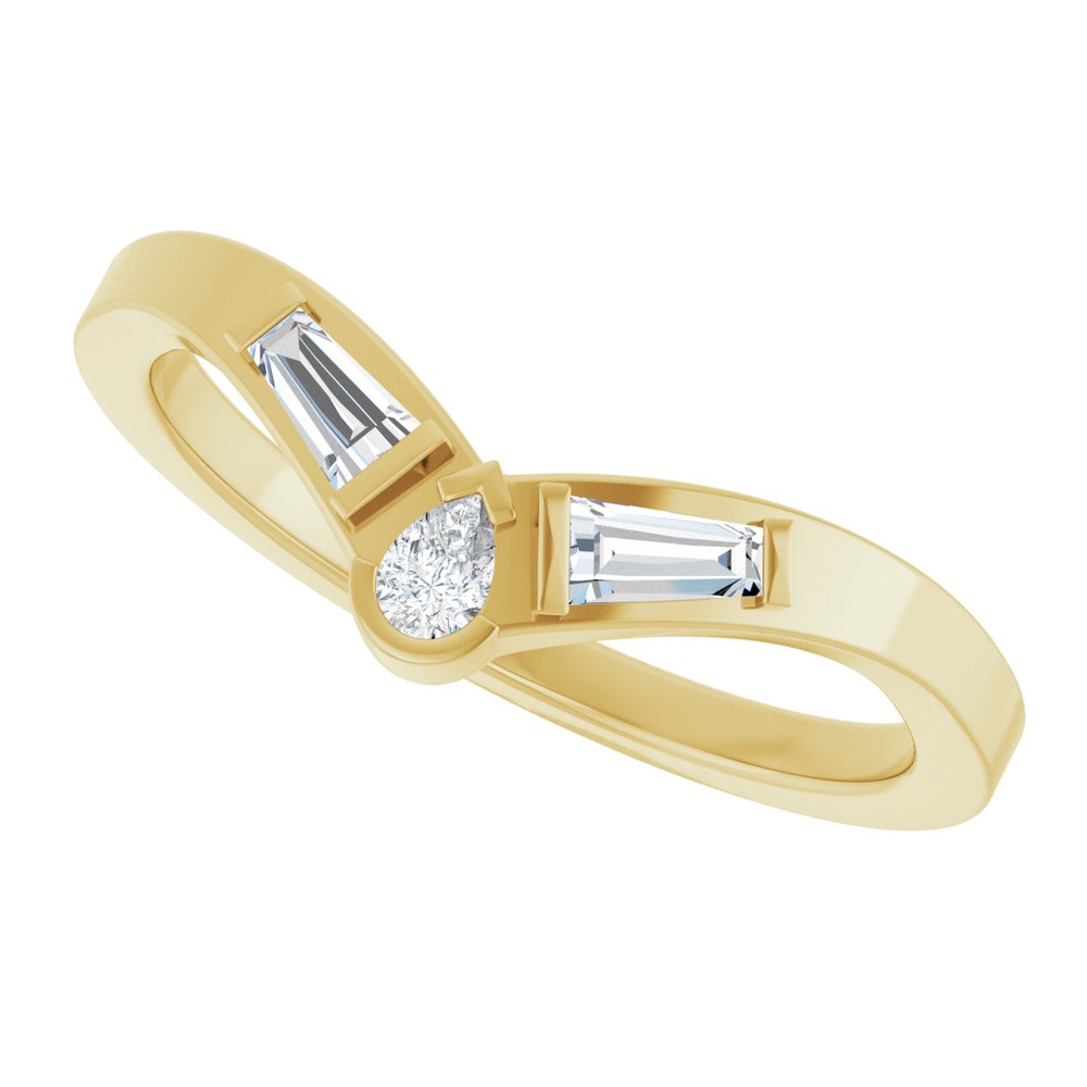 14K Yellow Gold 1/6 CTW Lab-Grown Diamond Contour Band