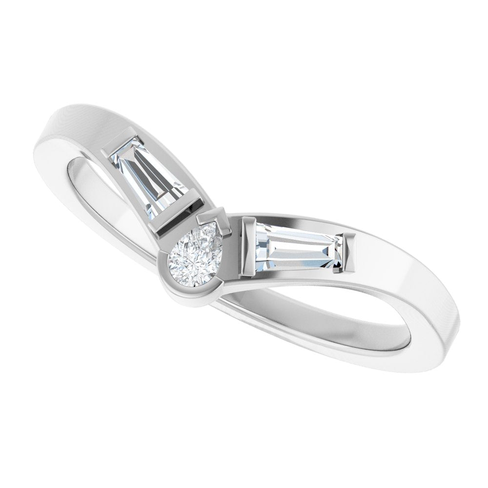 14K White Gold 1/4 CTW Natural Diamond Contour Band