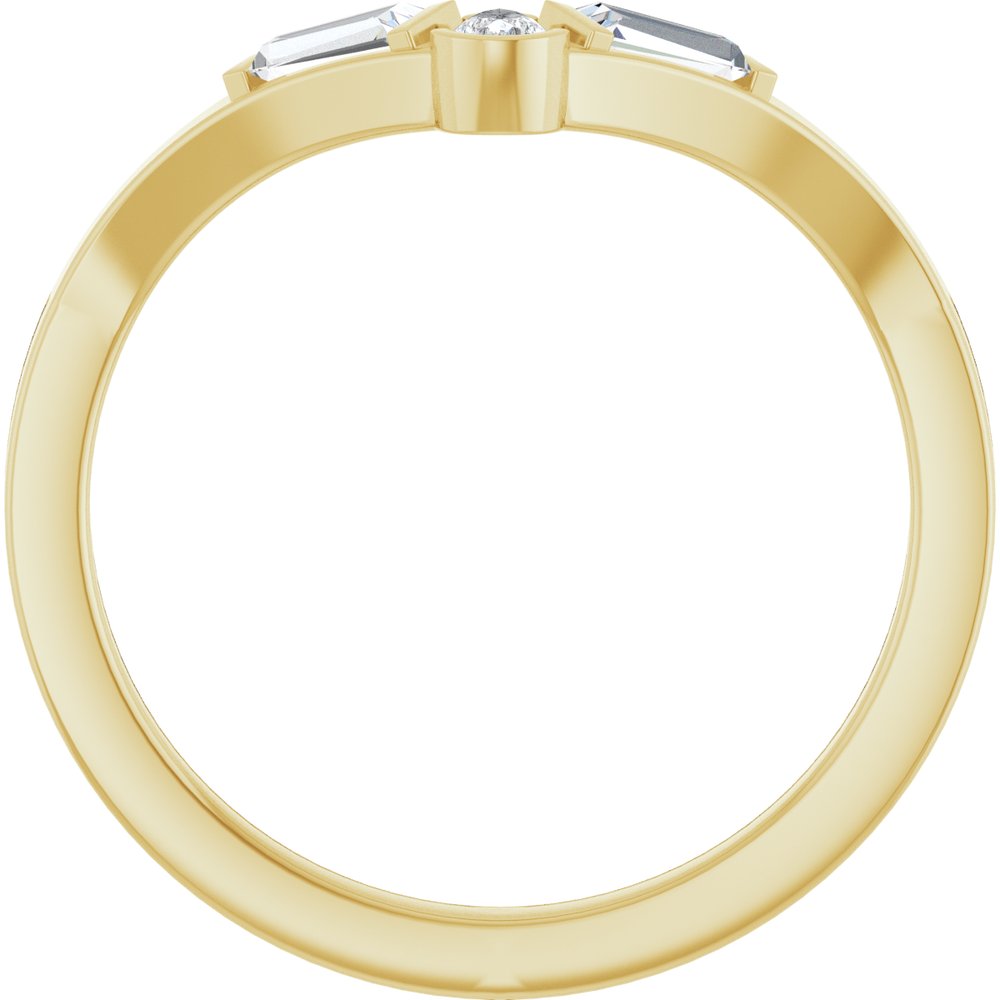 14K Yellow Gold 1/6 CTW Lab-Grown Diamond Contour Band