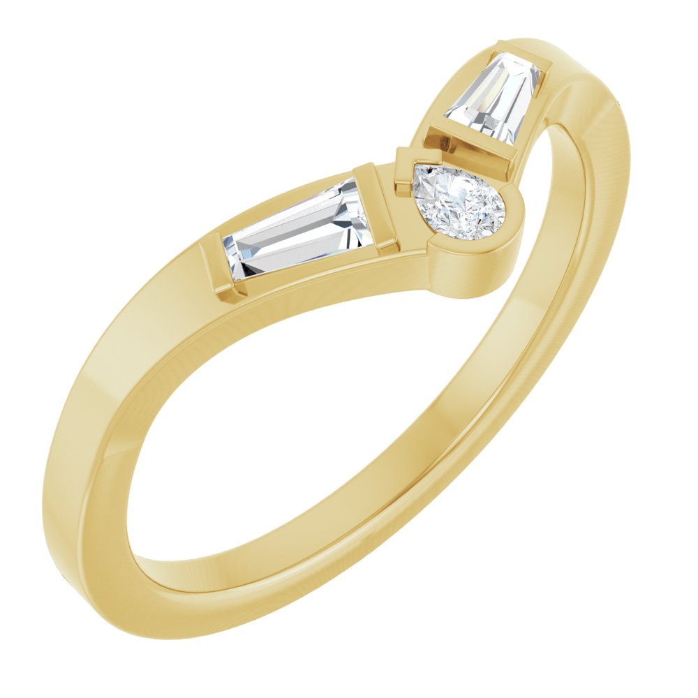 14K Yellow Gold 1/6 CTW Lab-Grown Diamond Contour Band