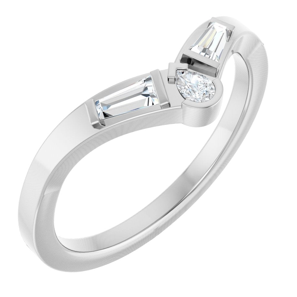 14K White Gold 1/4 CTW Natural Diamond Contour Band