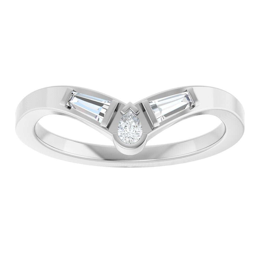 14K White Gold 1/4 CTW Natural Diamond Contour Band