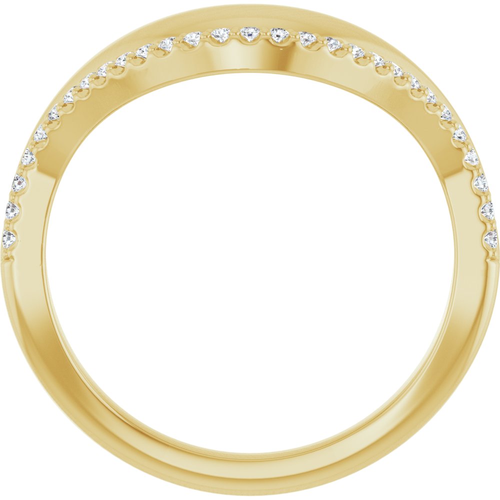 14K White Gold 1/8 CTW Natural Diamond Contour Band