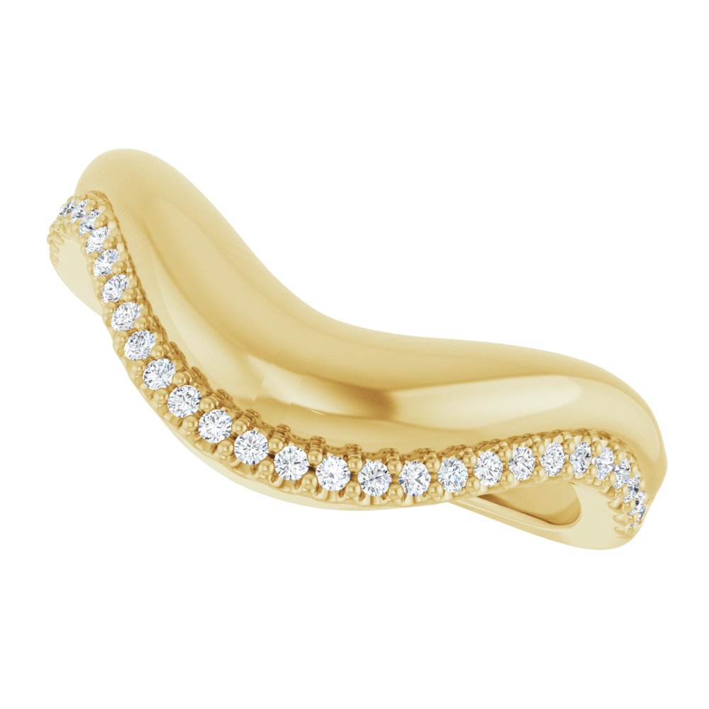 14K White Gold 1/8 CTW Natural Diamond Contour Band