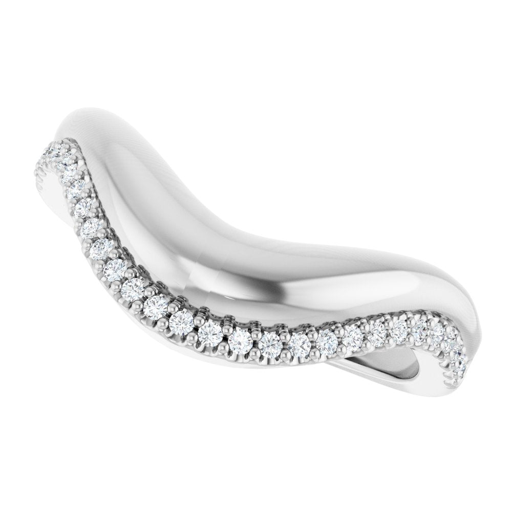14K White Gold 1/8 CTW Lab-Grown Diamond Contour Band