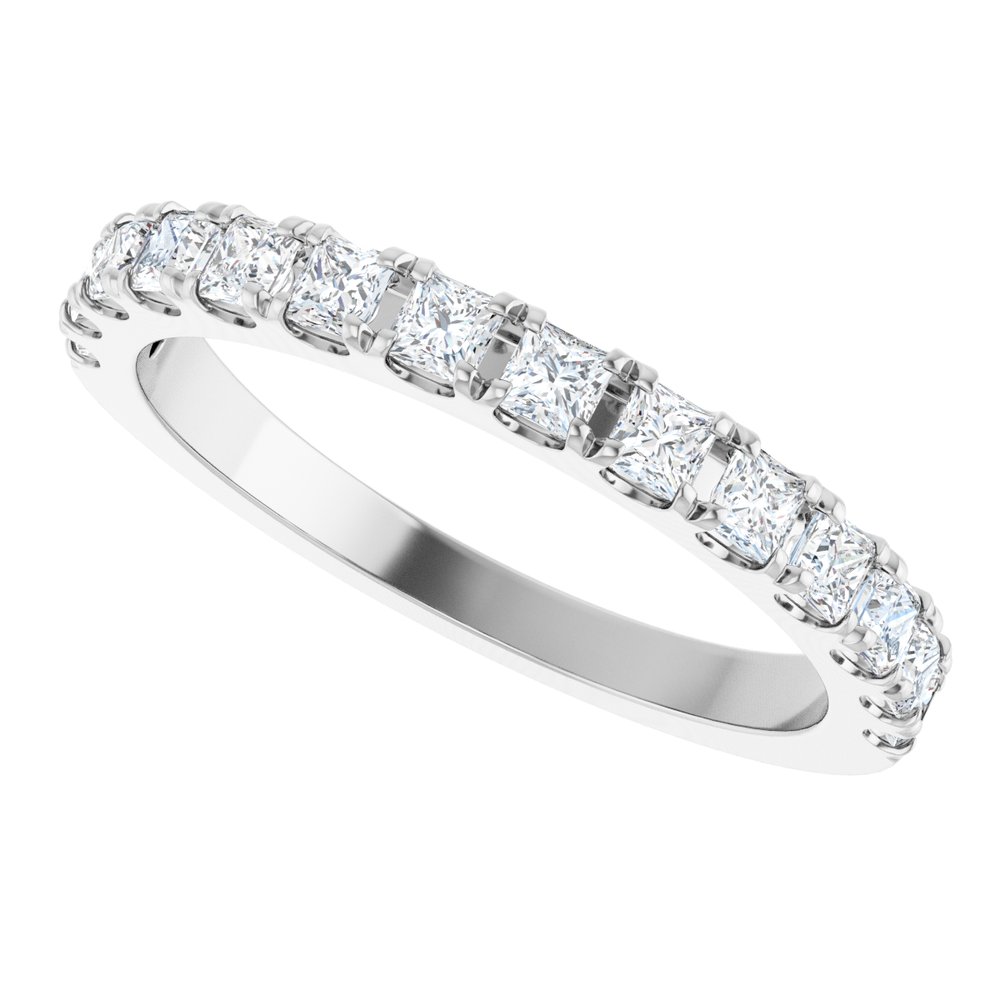 14K White Gold 5/8 CTW Natural Diamond Anniversary Band Size 7