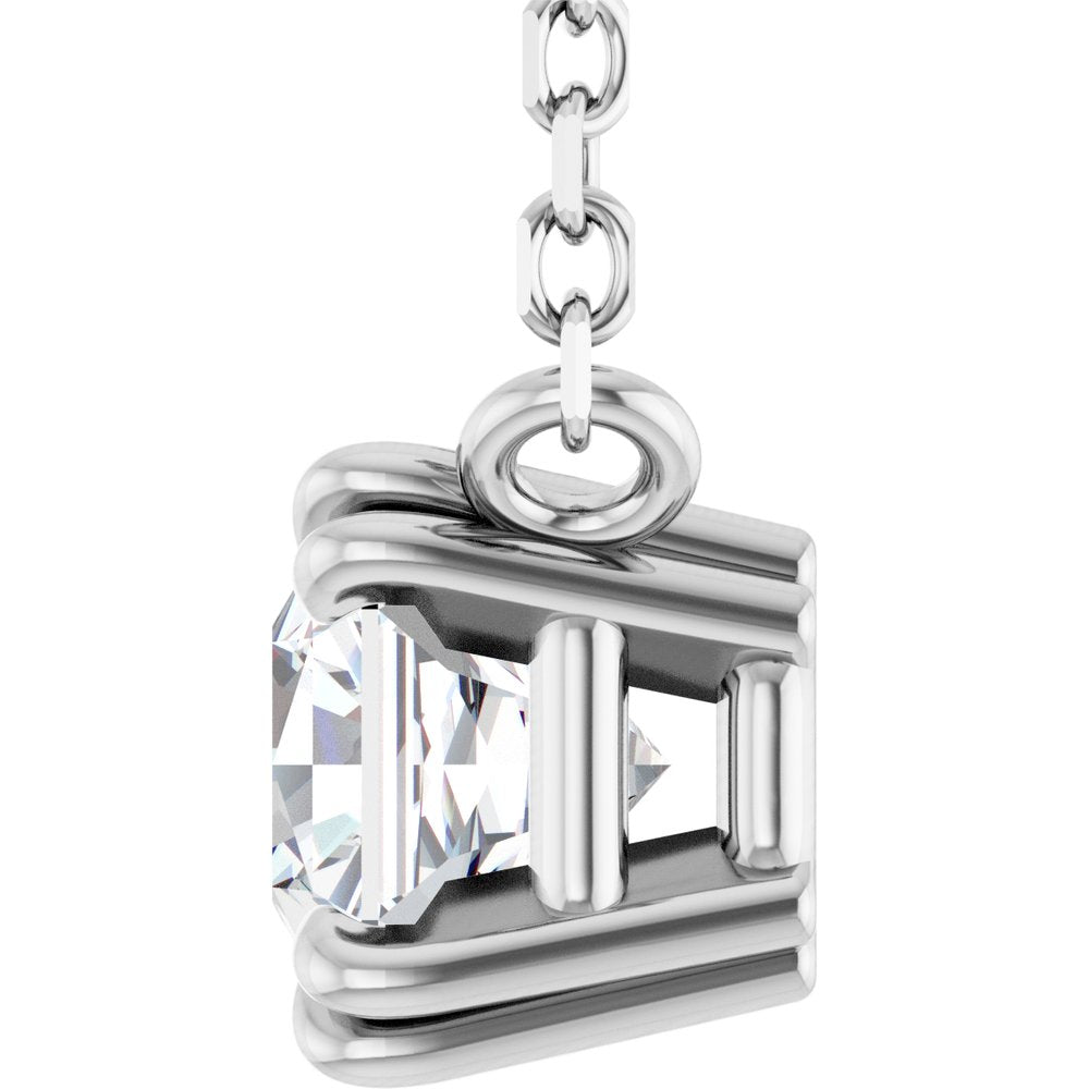 14K White Gold 1/2 CT Lab-Grown Diamond Solitaire 18" Necklace