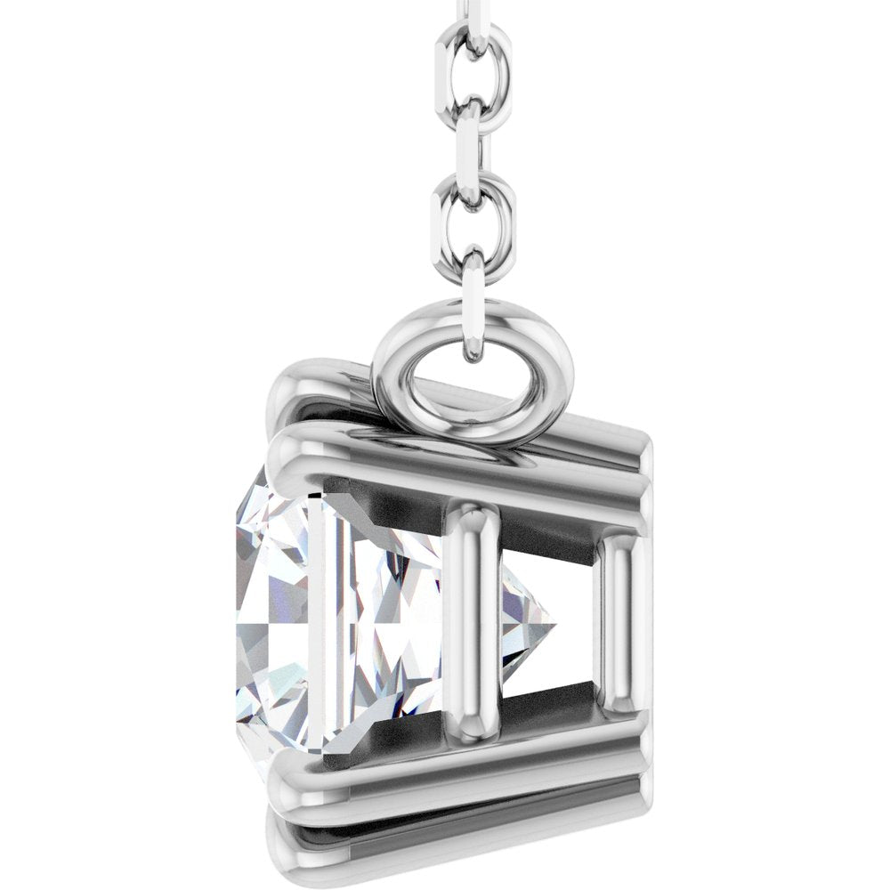 14K White Gold 3/4 CT Lab-Grown Diamond Solitaire 18" Necklace