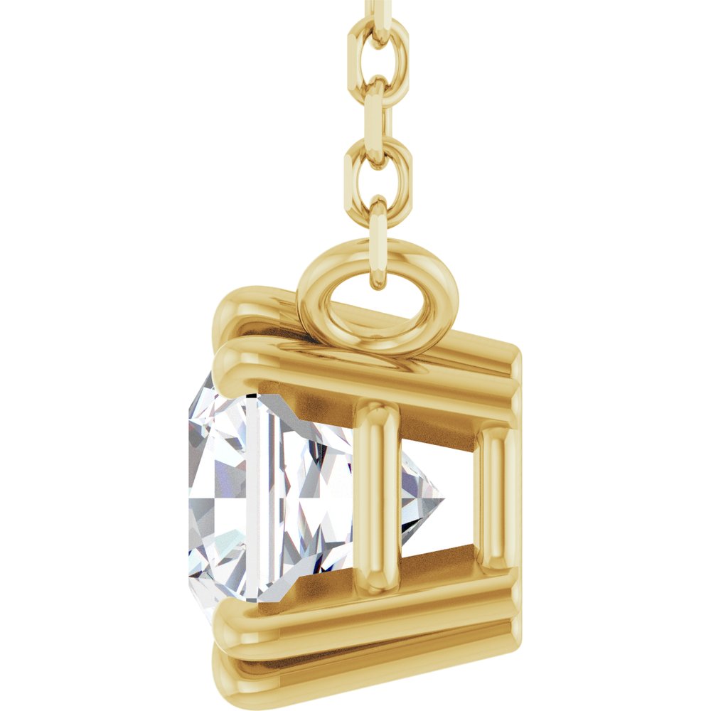 14K Yellow Gold 3/4 CT Lab-Grown Diamond Solitaire 18" Necklace