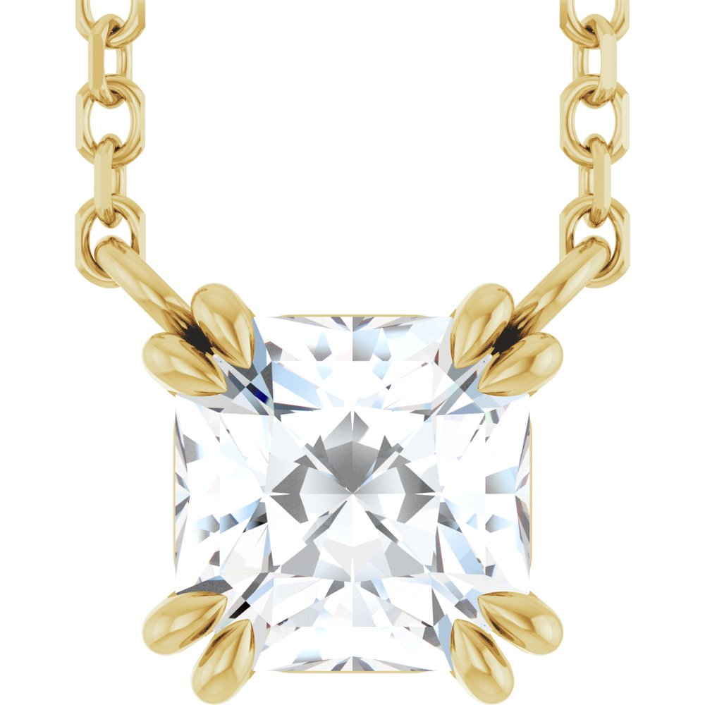 14K Yellow Gold 3/4 CT Lab-Grown Diamond Solitaire 18" Necklace