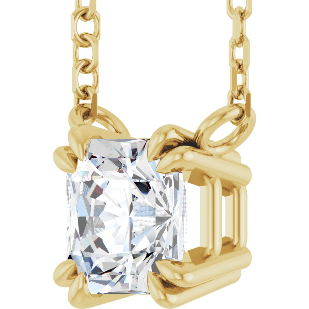 14K Yellow Gold 3/4 CT Lab-Grown Diamond Solitaire 18" Necklace