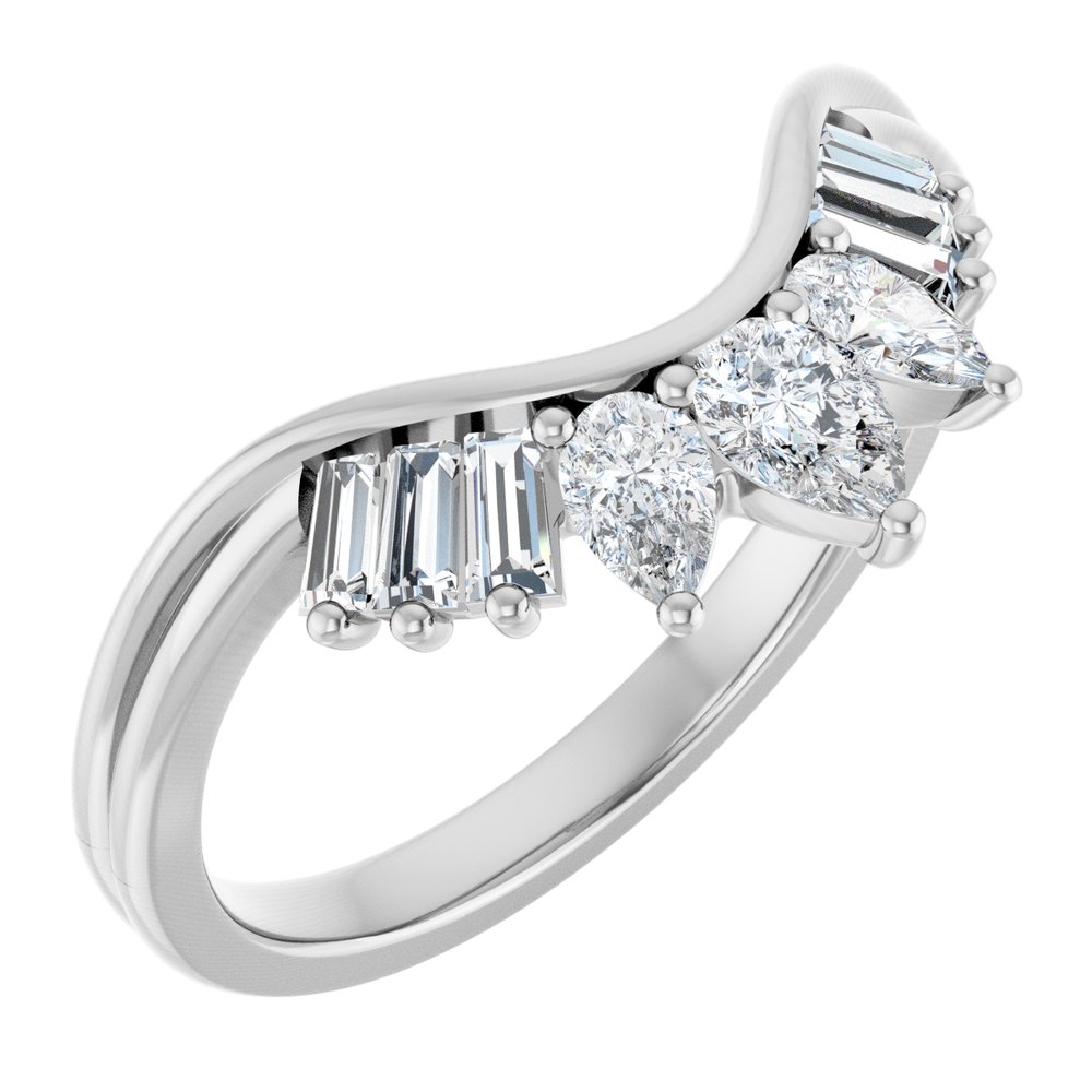 14K White Gold 1/2 CTW Lab-Grown Diamond Contour Band