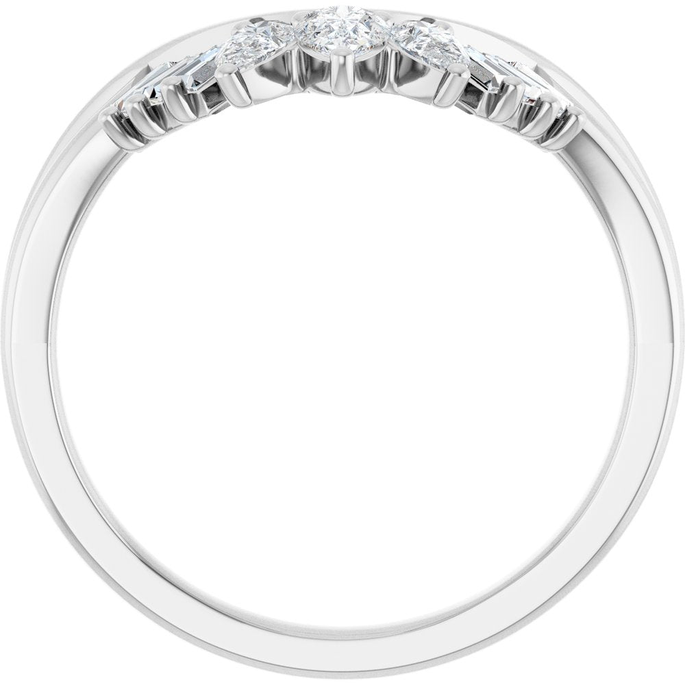 14K White Gold 1/2 CTW Lab-Grown Diamond Contour Band