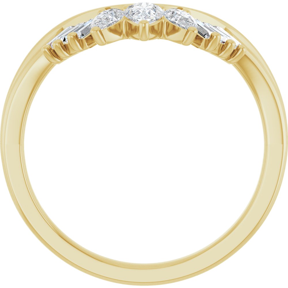 14K Yellow Gold 1/2 CTW Lab-Grown Diamond Contour Band