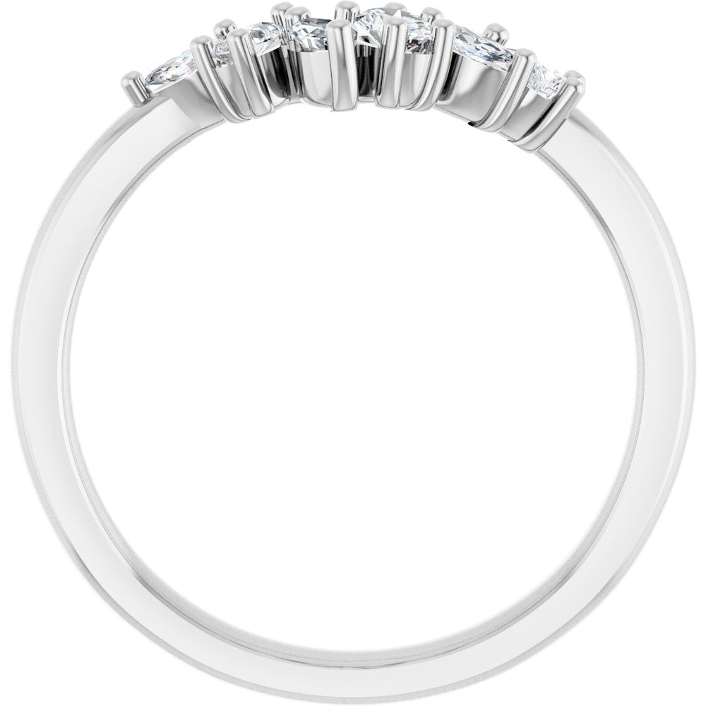 14K White 1/3 CTW Lab-Grown Diamond Contour Band