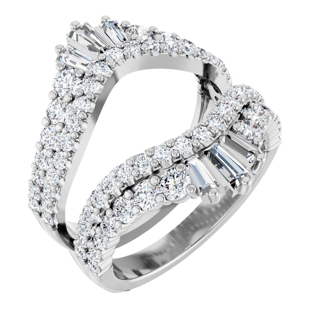 14K White Gold 2 CTW Natural Diamond Ring Guard