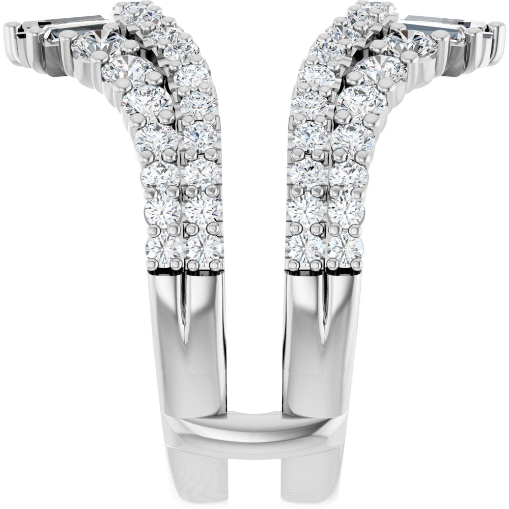 14K White Gold 2 CTW Natural Diamond Ring Guard