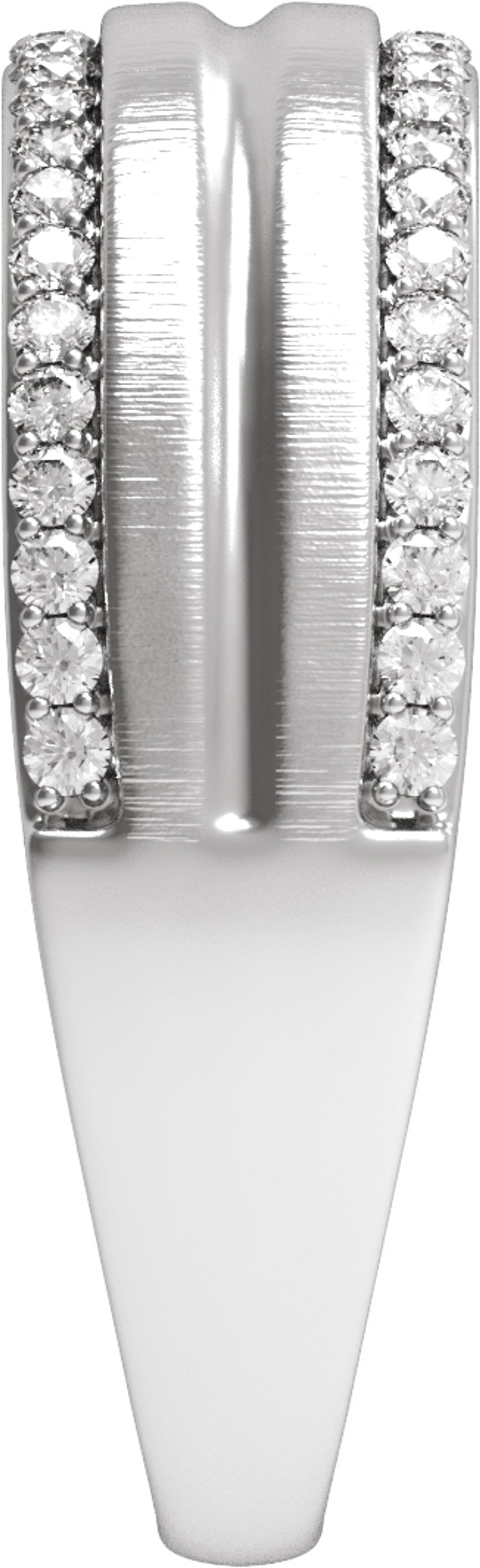 14K White Gold 1/2 CTW Natural Diamond Tapered Comfort-Fit Half Round Band