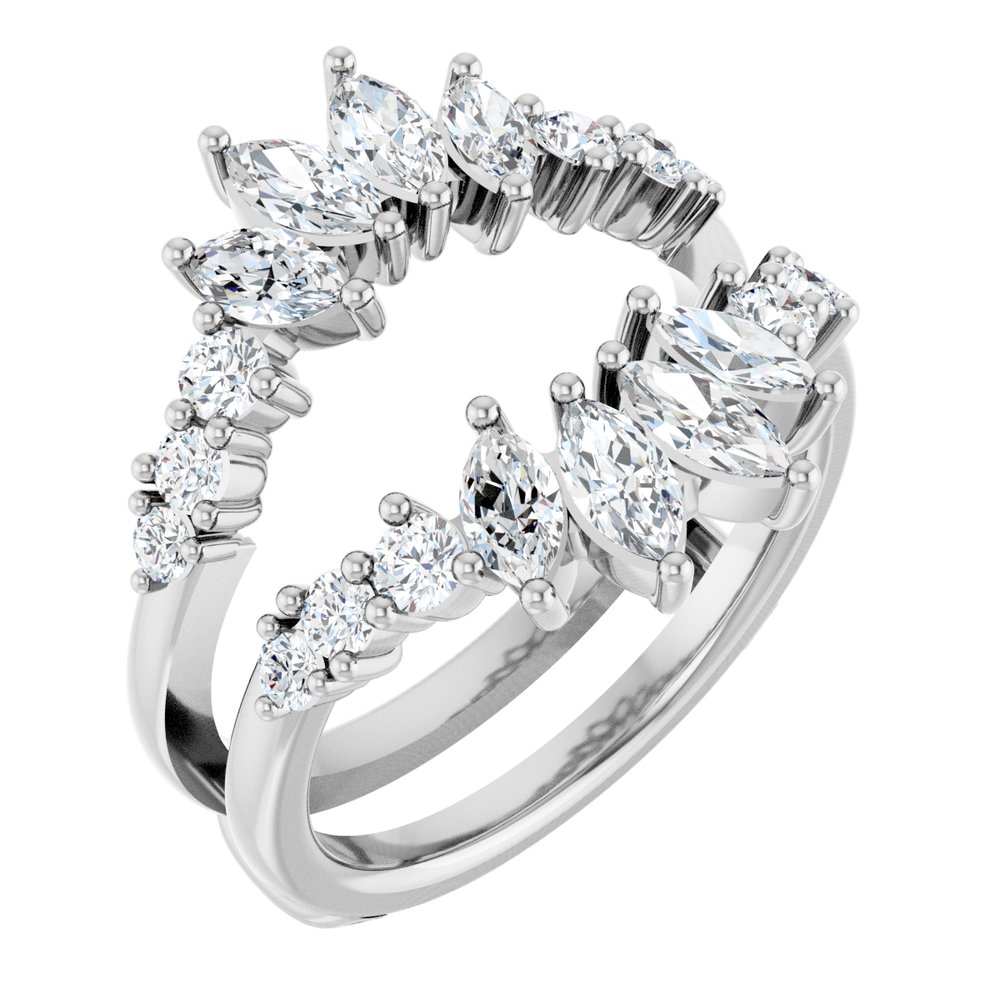 14K White Gold 1 1/2 CTW Lab-Grown Diamond Ring Guard