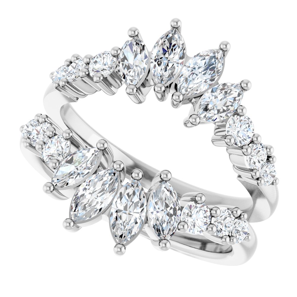 14K White Gold 1 1/2 CTW Lab-Grown Diamond Ring Guard