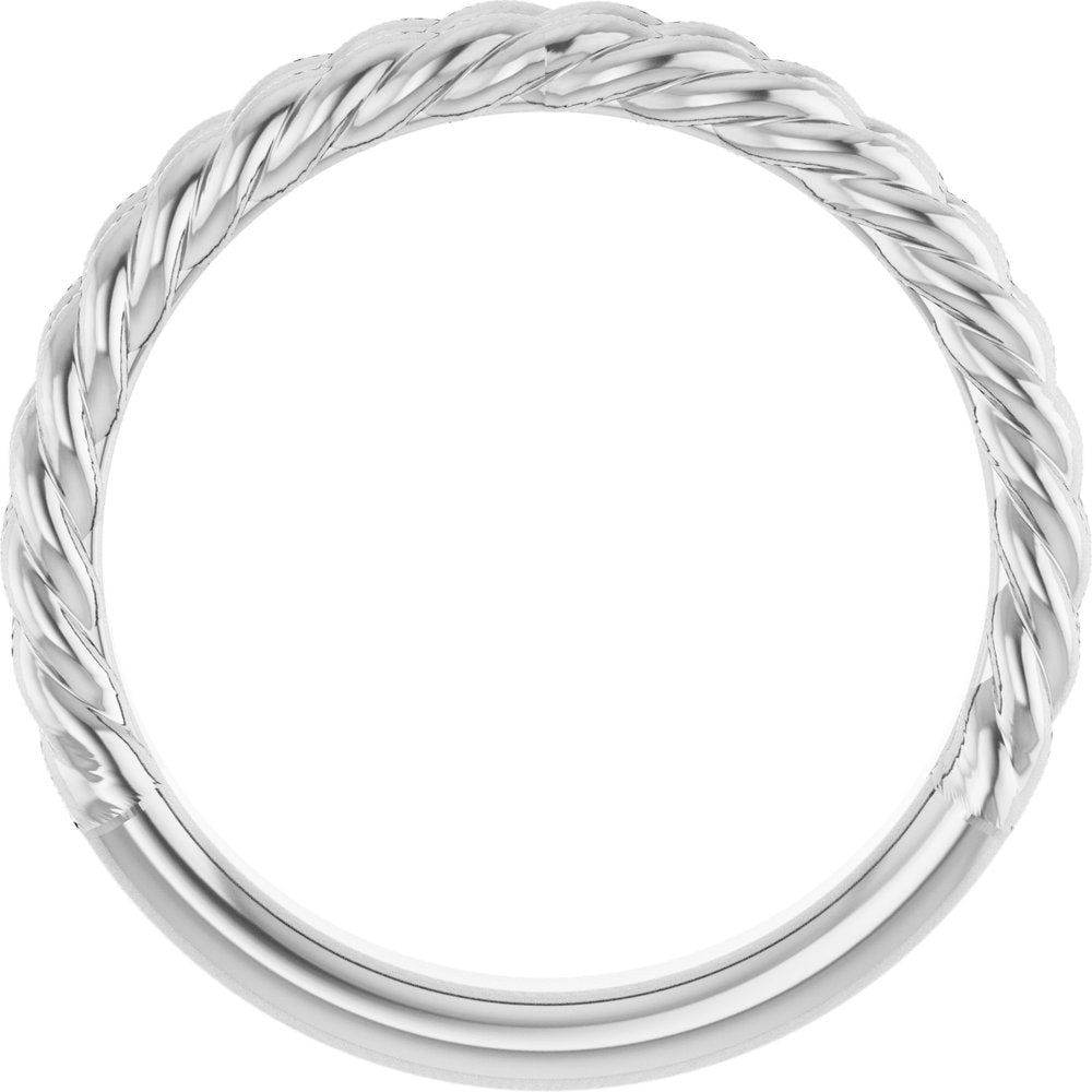 14K White Gold 3.5 mm Double Rope Band